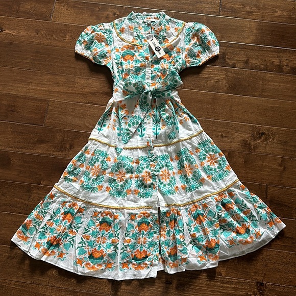 NWT CELINA MOON Be One Pippa midi sash short sleeve size M with pockets - Picture 4 of 11